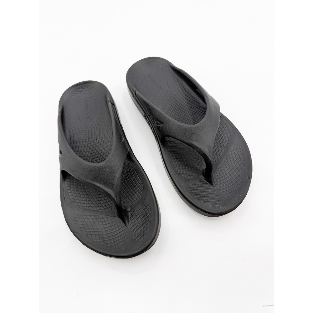 OOFOS OOriginal Recovery Sandals Black Thong Flip Flops Womens 7 Mens 5 EU 38 - Picture 3 of 9